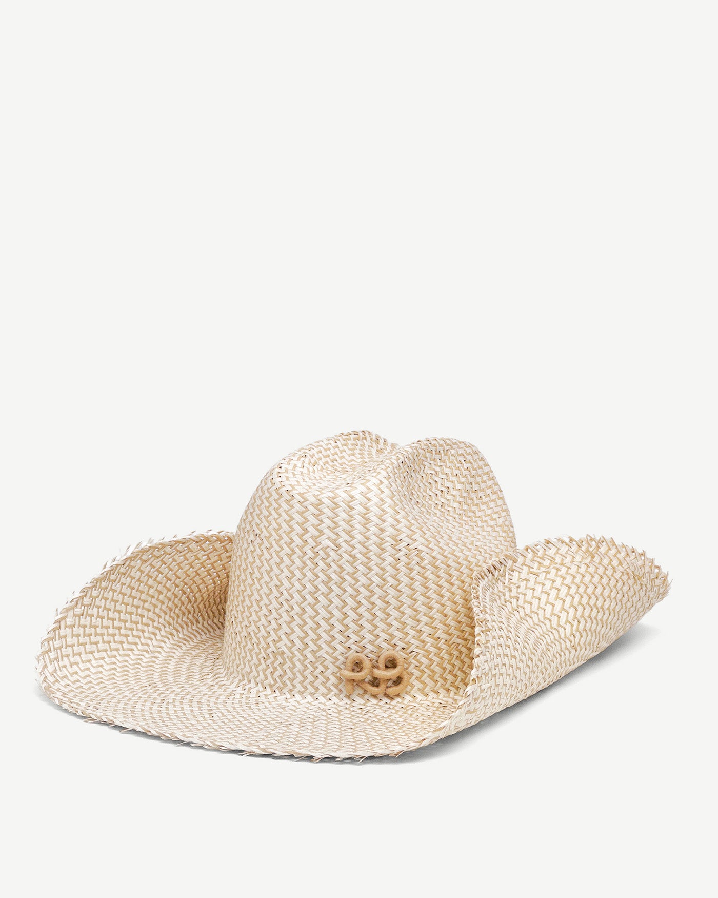Monogram-embellished Straw Cowboy Hat • Ruslan Baginskiy Hats