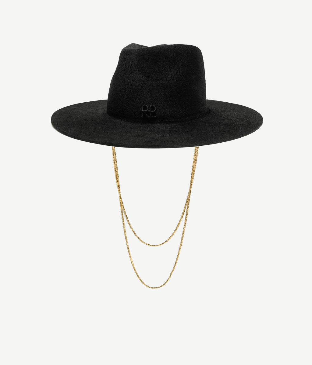 Current Season Ruslan Baginskiy Black Wool Fedora Hat, size M FDR033-F-WRB-7P.jpg?v=  main image 2