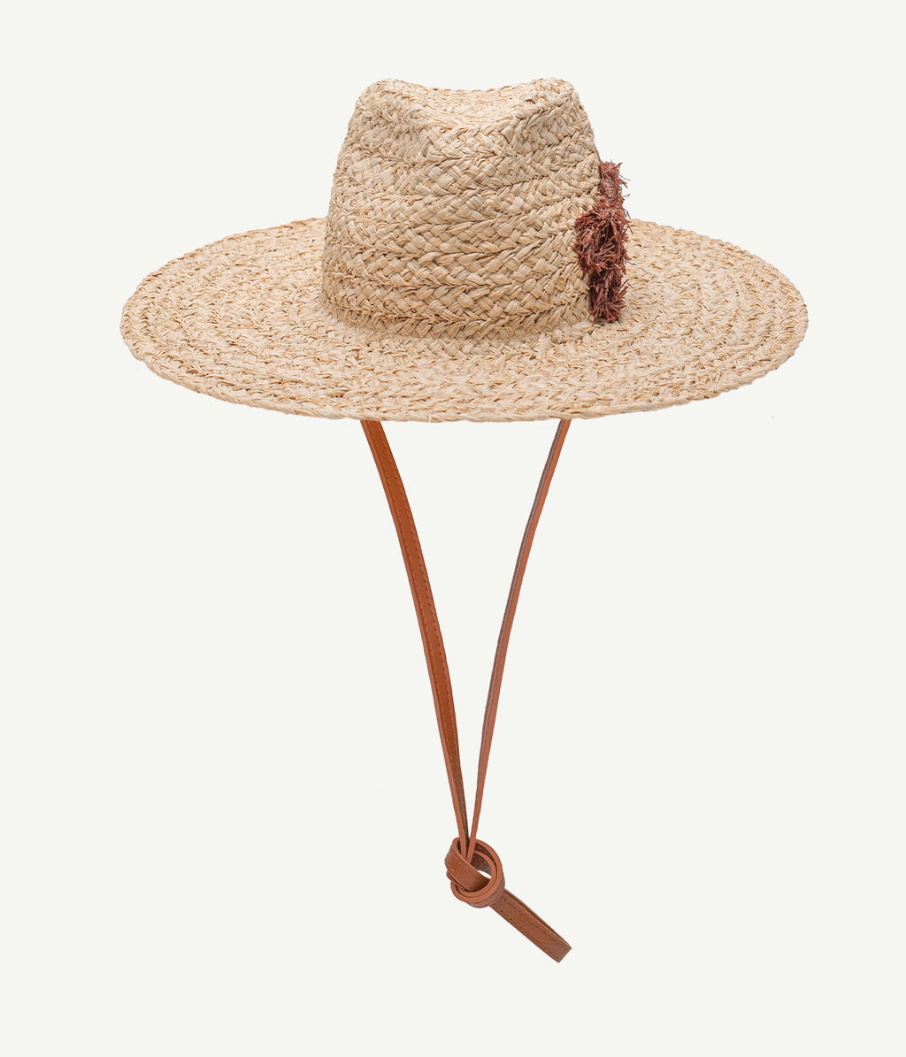 Monogram-embellished Straw Fedora Hat • Ruslan Baginskiy