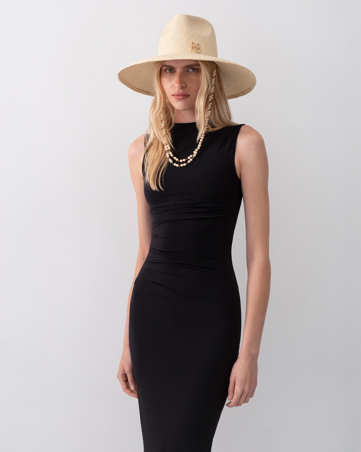 RB Fedora Hat, Double Chain Strap Fedora Hat