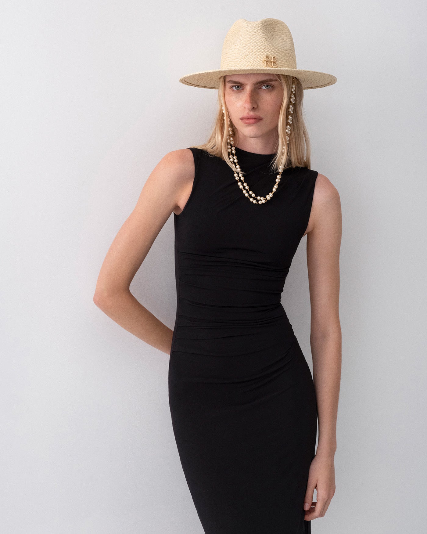 RB Fedora Hat, Double Chain Strap Fedora Hat