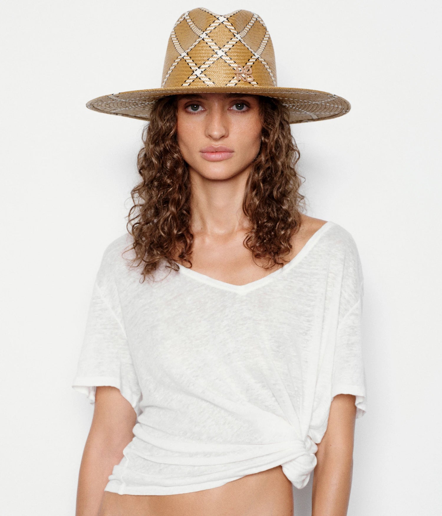 Diagonal-Stripe Fedora Hat