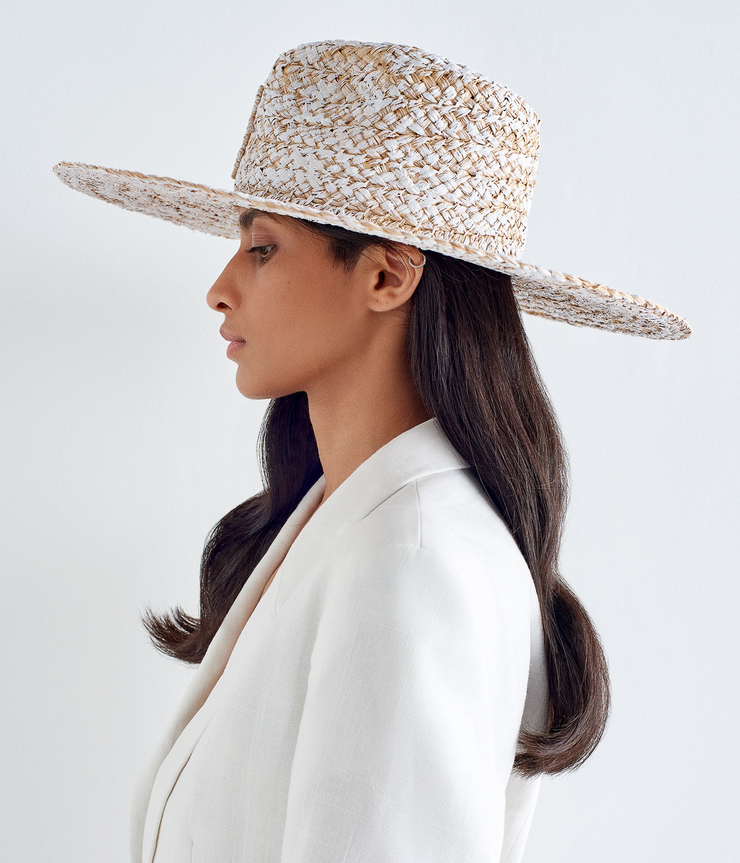 Ruslan Baginskiy Spring-Summer 24 Collection, Hand-Dyed Straw Fedora Hat