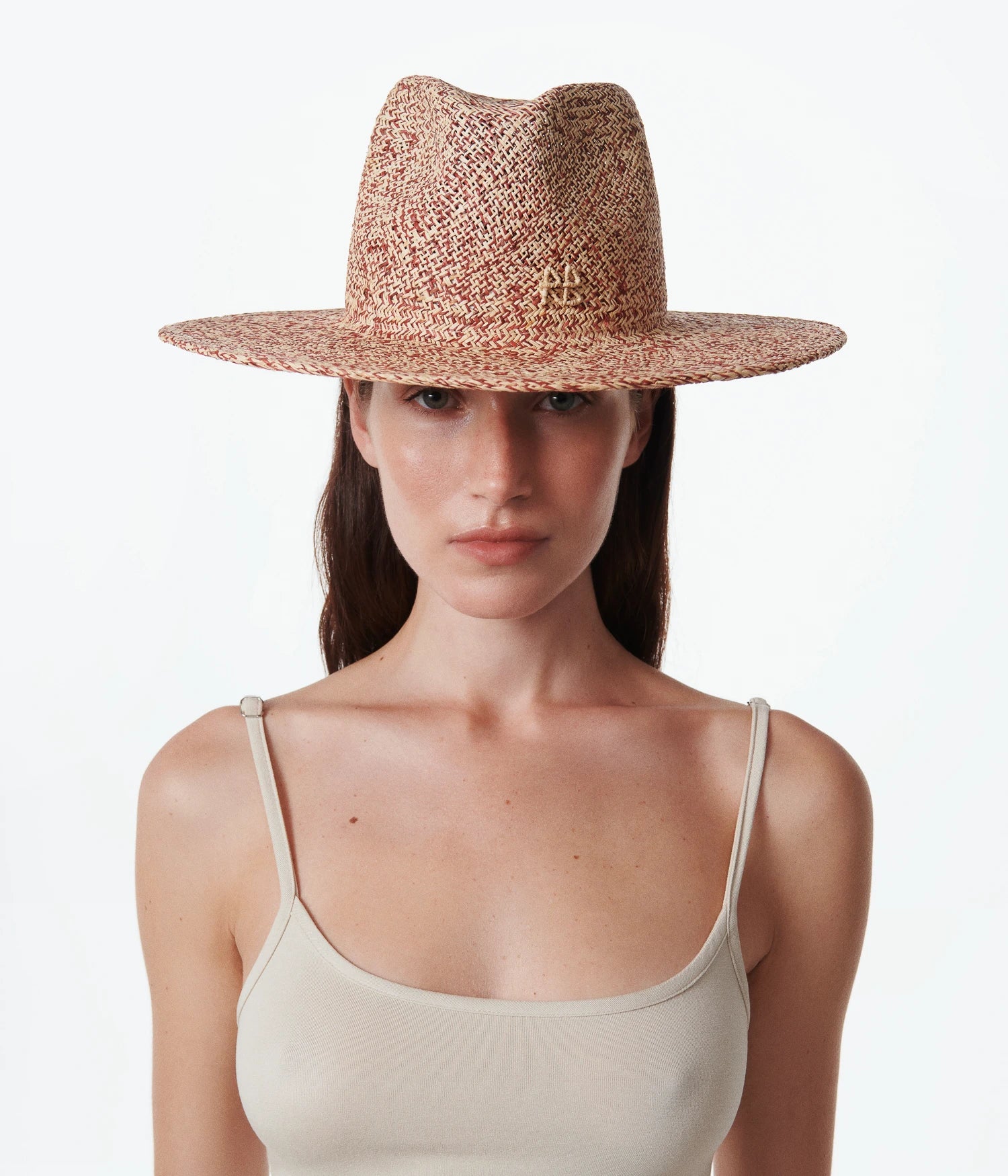Logo-embellished Straw Fedora Hat