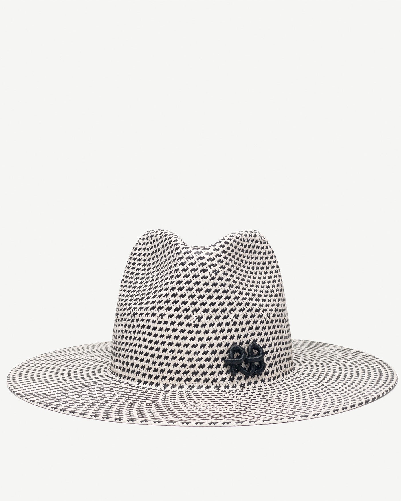 Checkered-Stripe Fedora Hat