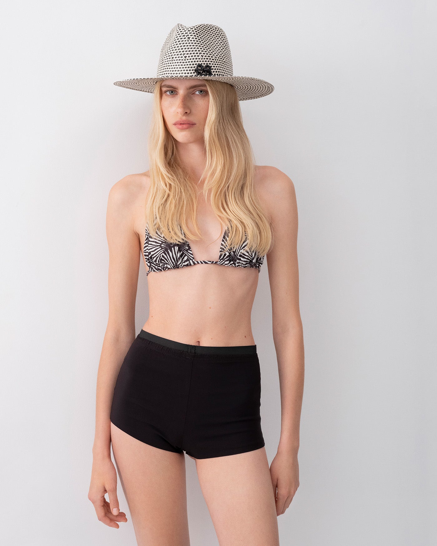 Photo, , Checkered-Stripe Fedora Hat