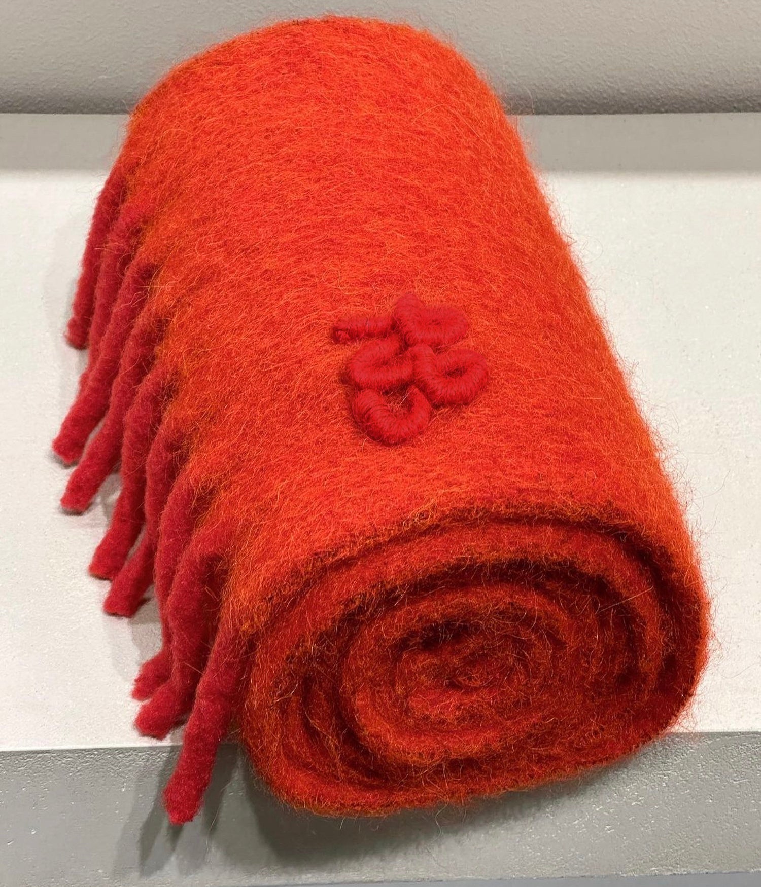 Pink, Fringed Alpaca-blend Scarf Mid