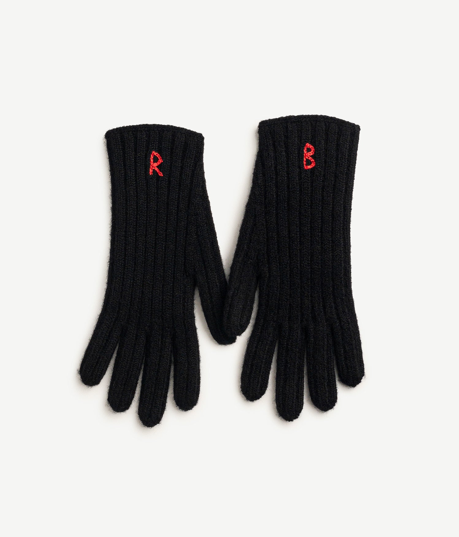 All Knits, Monogram-embroidered Wool Gloves