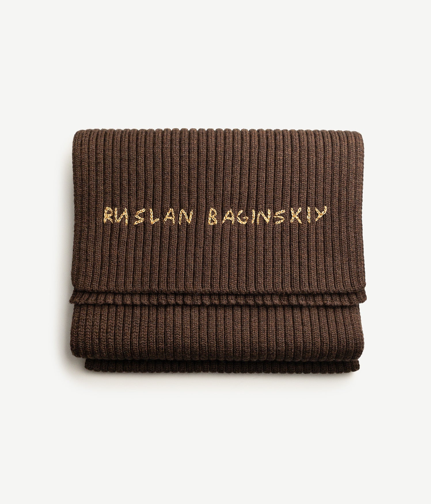 All Knits, Monogram-embroidered Wool Scarf210 cm. x 30 cm.