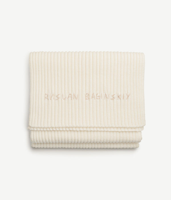RUSLAN BAGINSKIY New Authentic  Beige Knit Scarf Sz 13 X 82 Scarf • Ruslan Baginskiy Hats & Accessories - Ascension Island main image 4