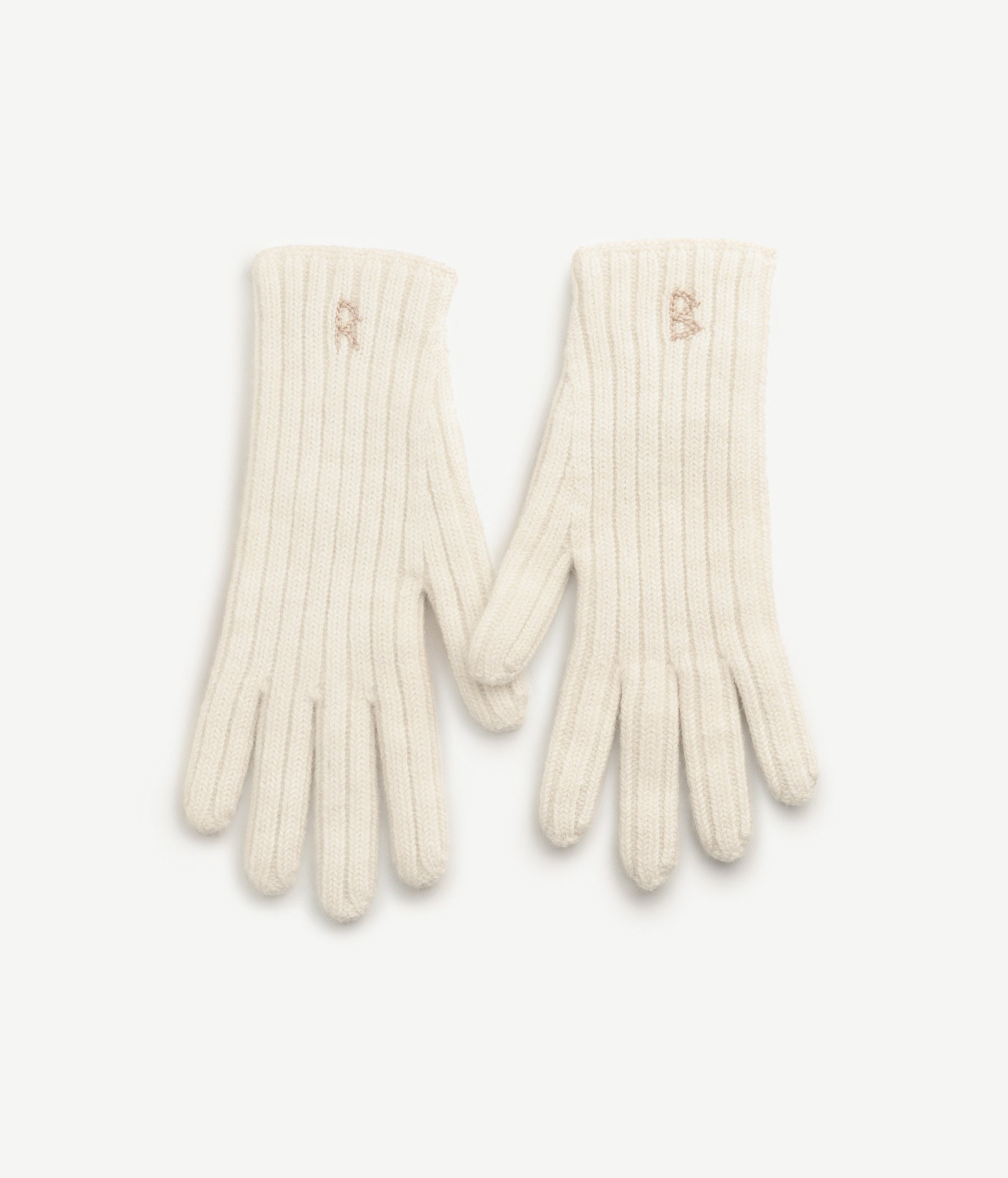 All Knits, Monogram-embroidered Wool Gloves