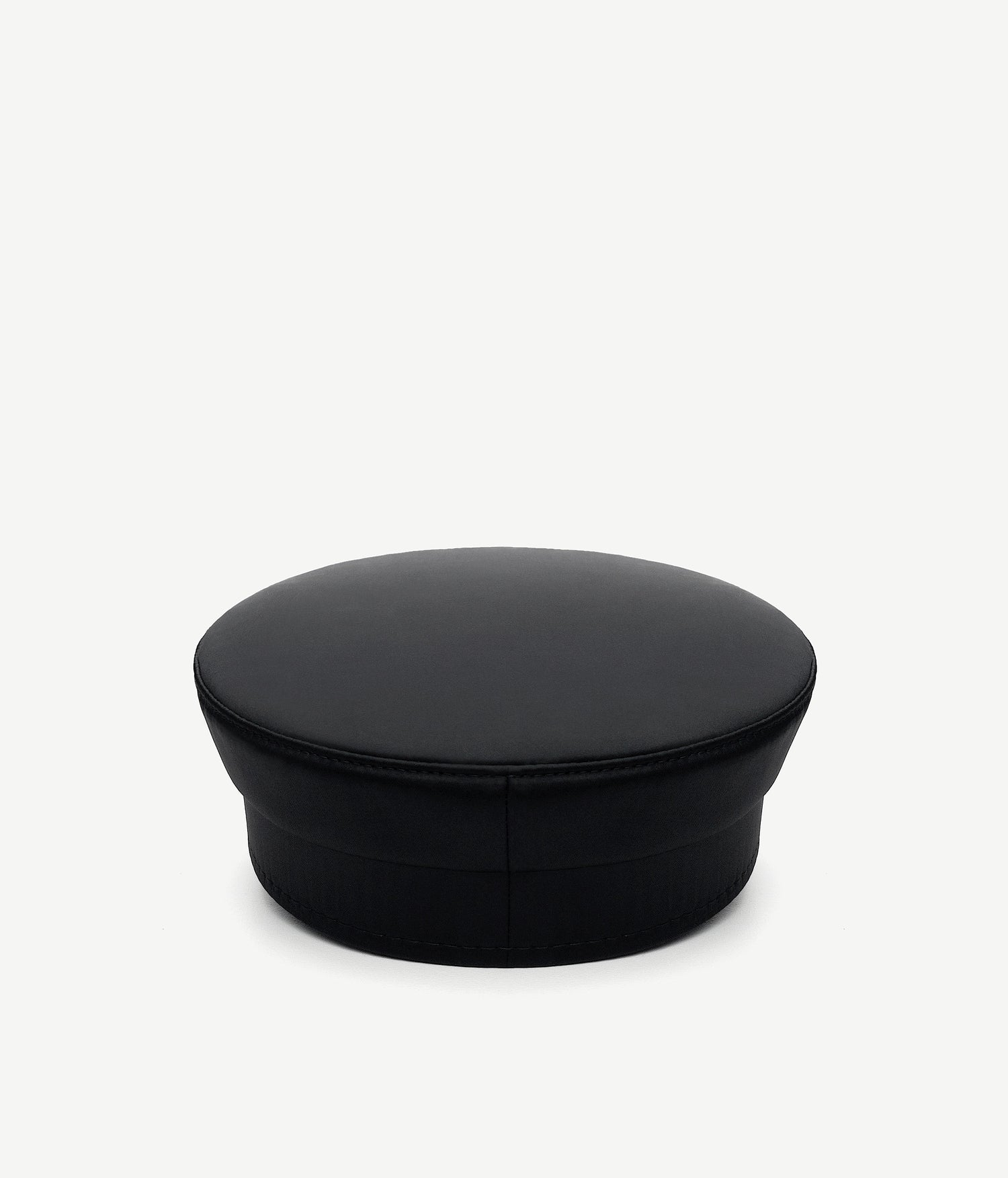 Photo, Baker Boy Cap, Crystal-embellished Black Satin Baker Boy Cap