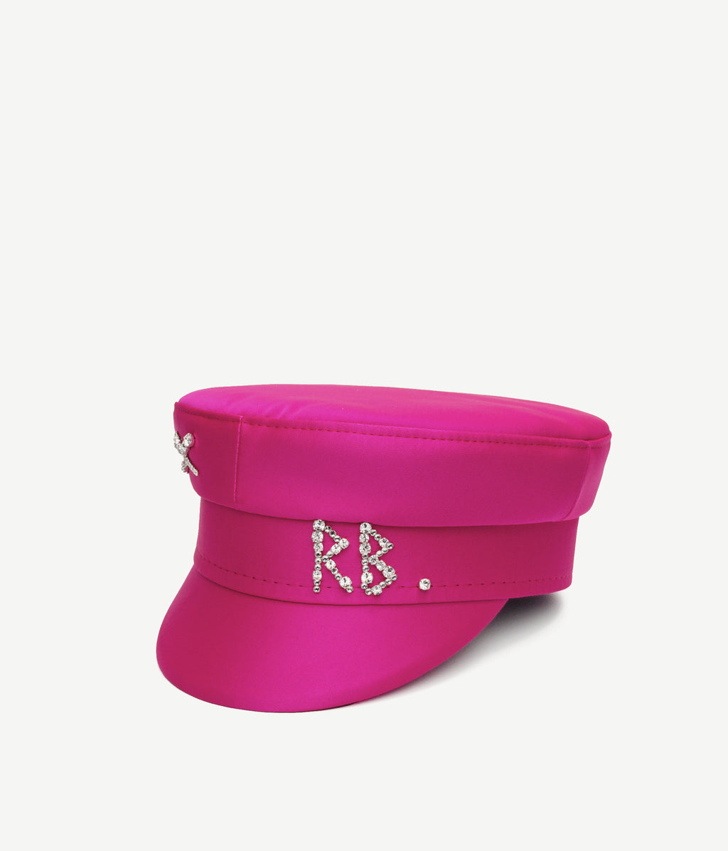Crystal-embellished Satin Baker Boy Cap • Ruslan Baginskiy 