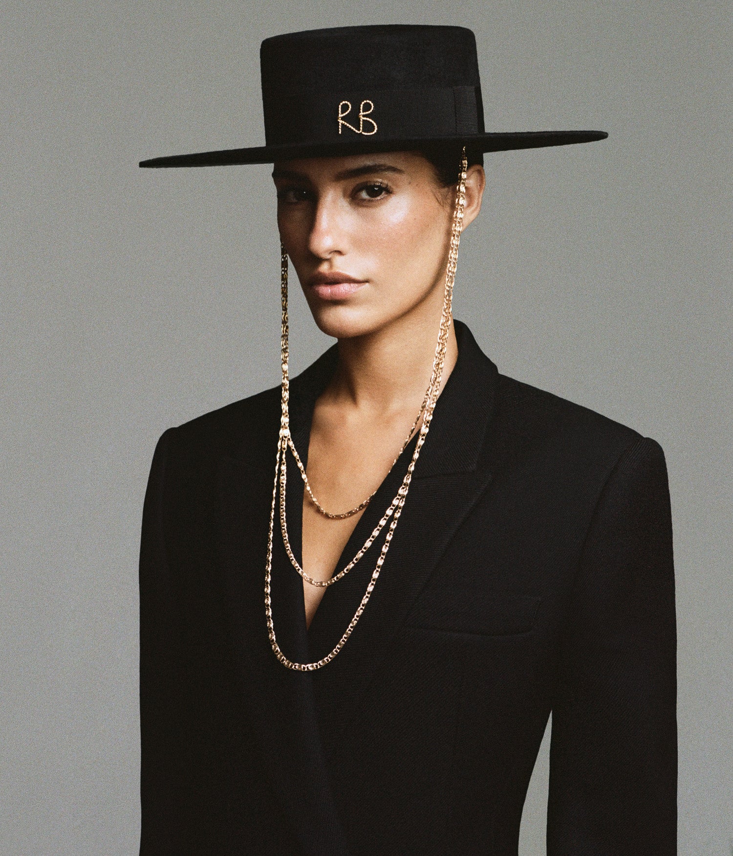 Monogram-embellished Canotier Hat