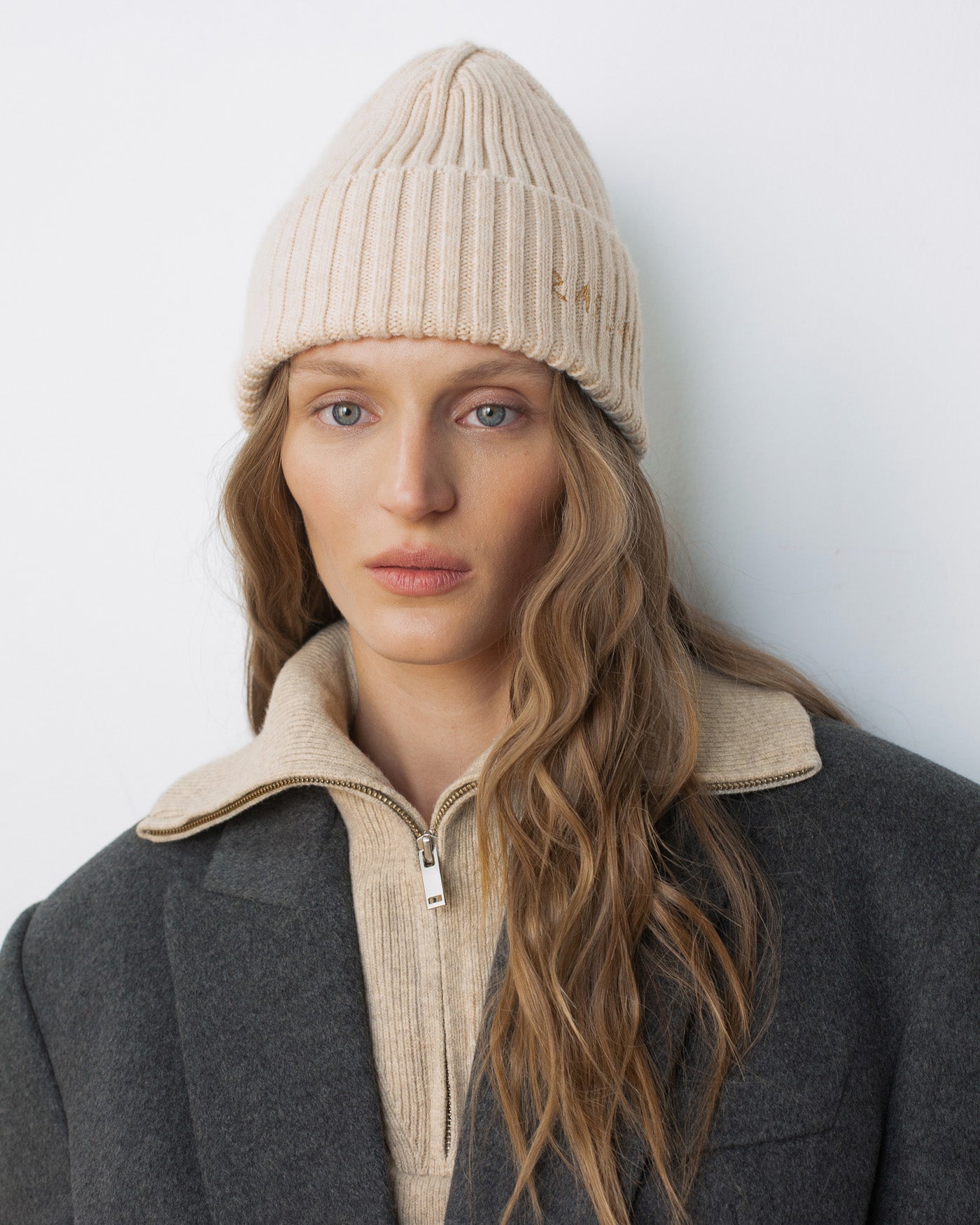 Photo, Beanie Hat, Monogram-embroidered Wool Beanie