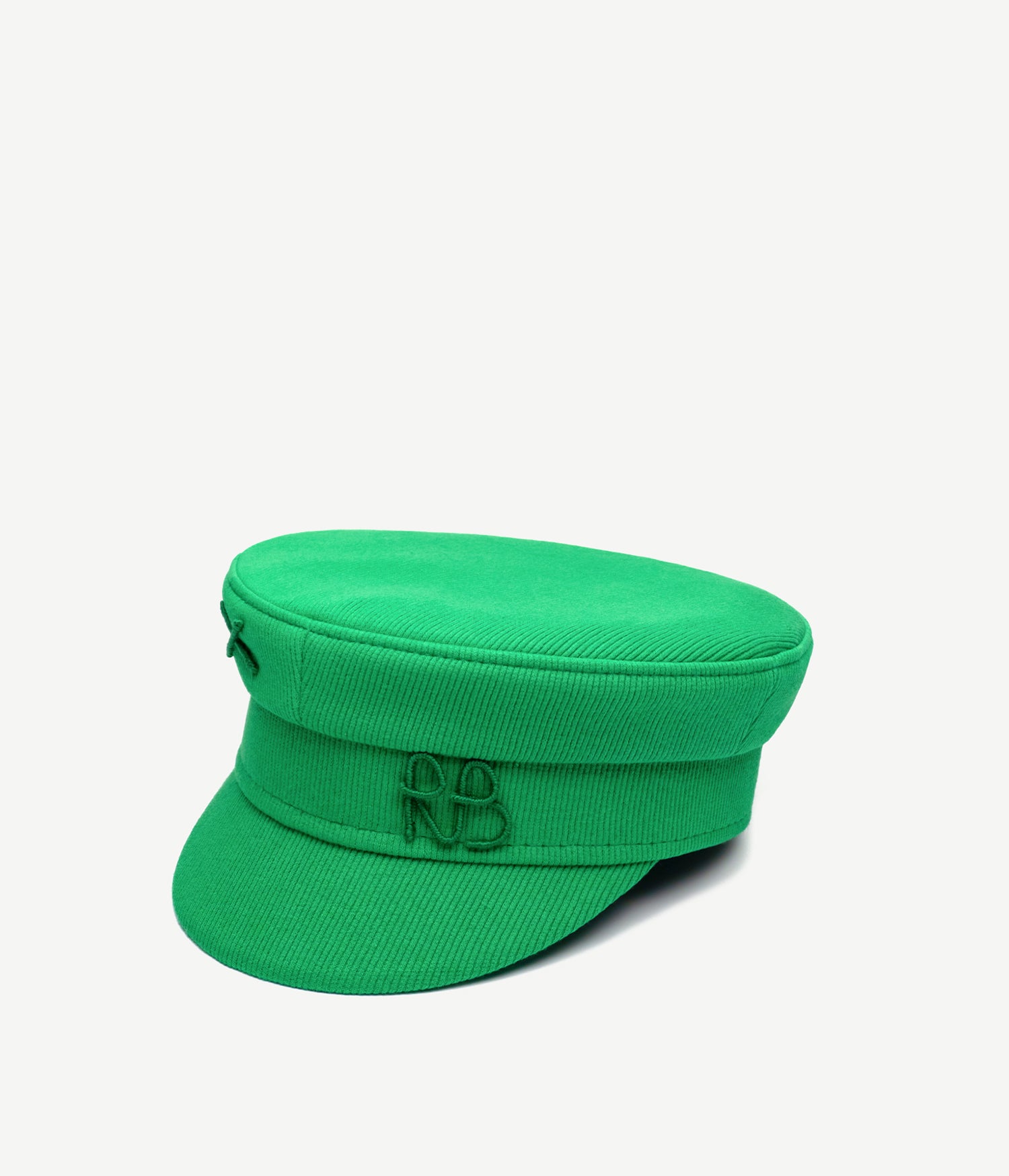 Ruslan Baginskiy Monogram-Appliqué Straw Boat Hat - Green