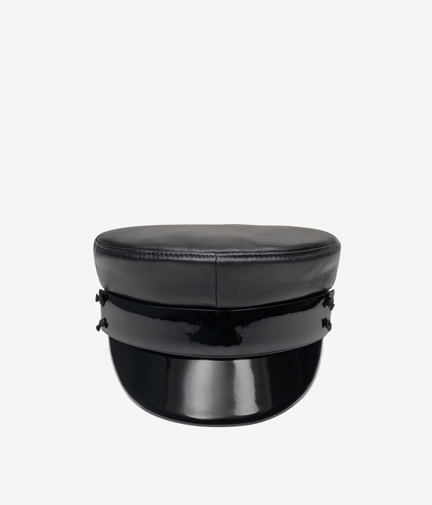 Baker Boy Cap, Black Leather Baker Boy Cap