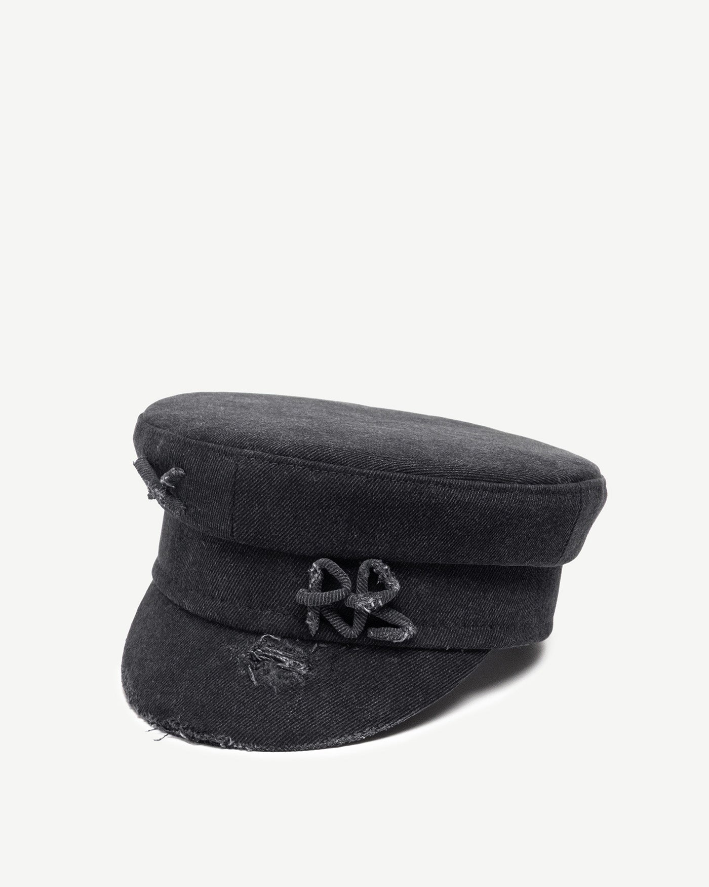 Baker Boy Cap, Distressed Denim Baker Boy Cap