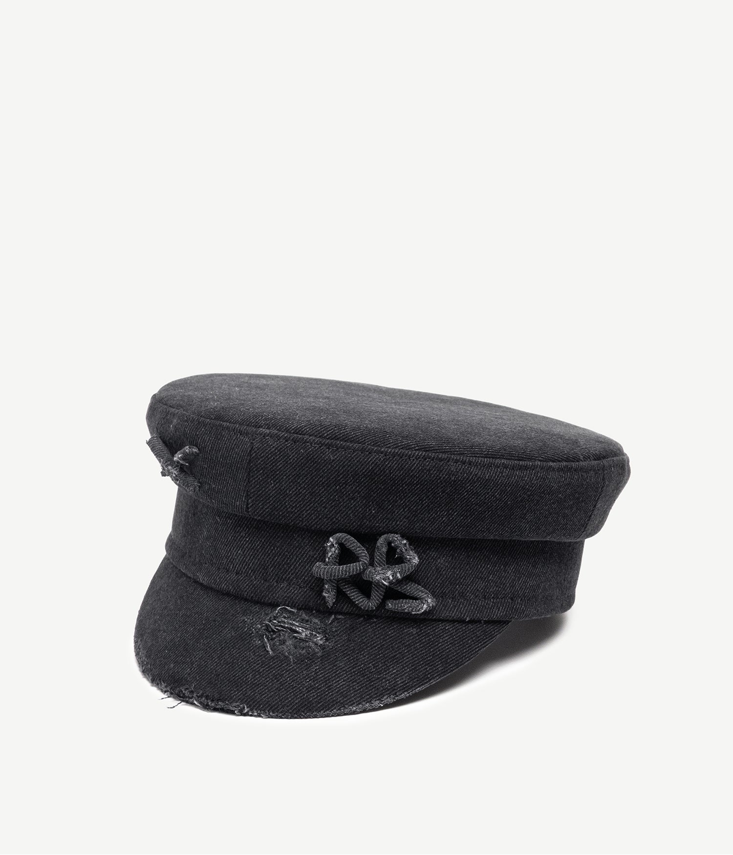 Distressed Denim Baker Boy Cap