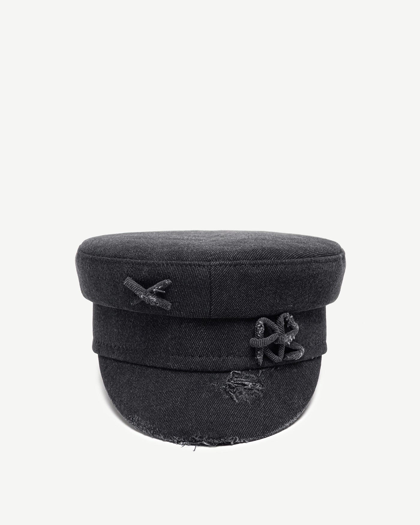 Distressed Denim Baker Boy Cap