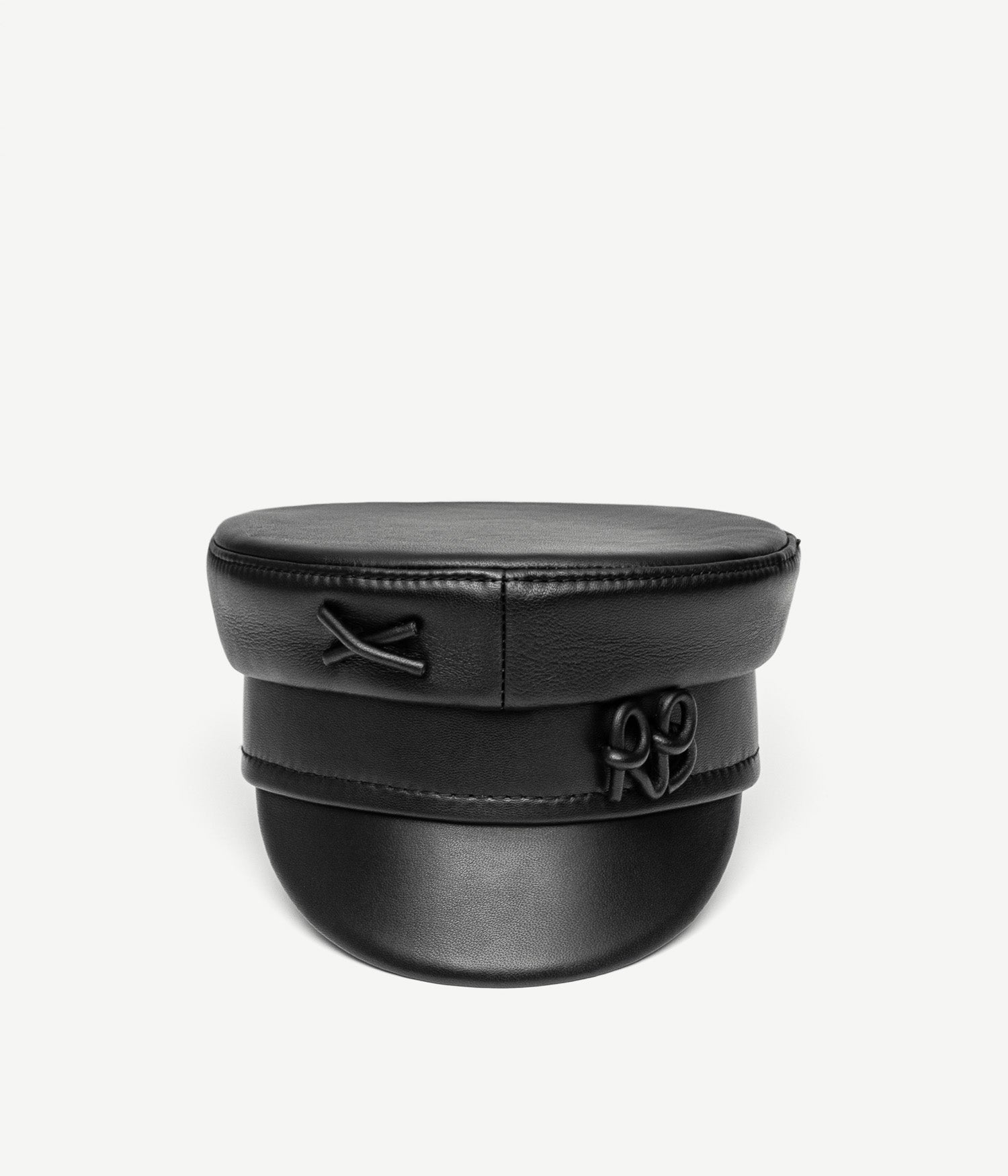 Logo-embellished Leather Baker Boy Cap