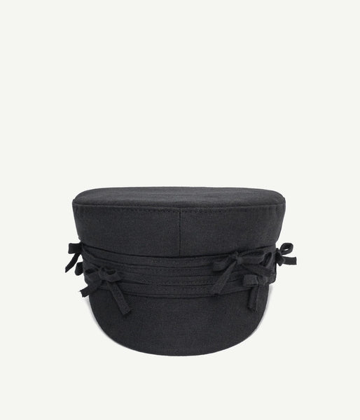 Embellished Bow Tie Baker Boy Cap • Ruslan Baginskiy Hats