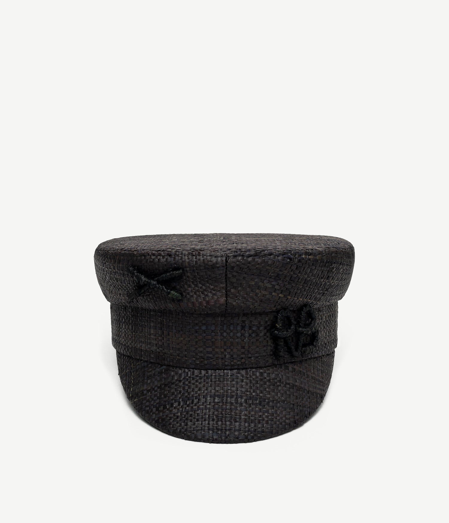Straw, Monogram-embellished Straw Baker Boy Cap