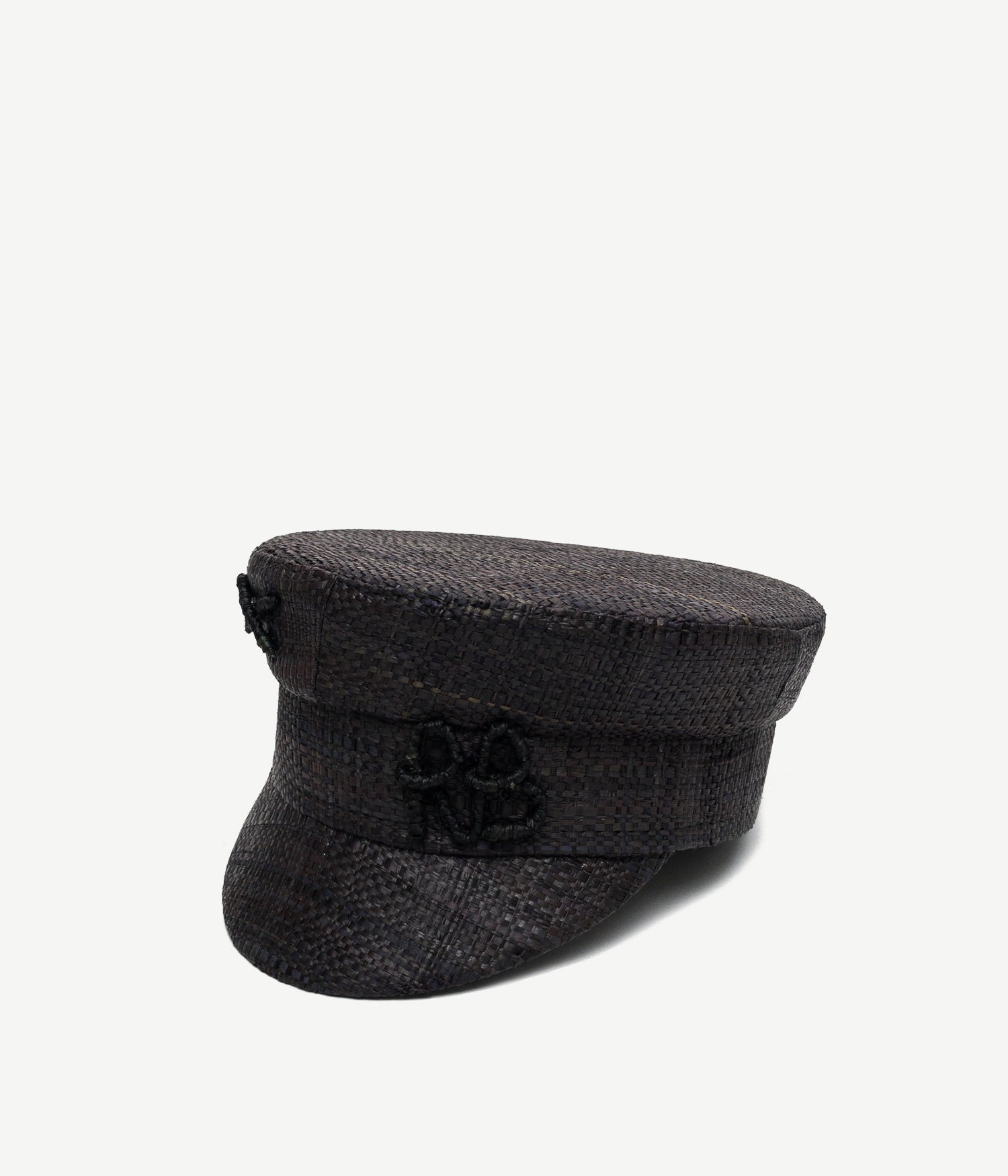 Straw, Monogram-embellished Straw Baker Boy Cap