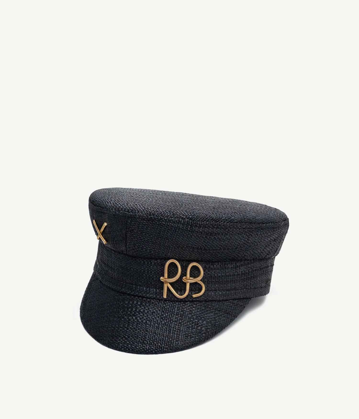 Baker Boy Cap, Gold-Tone Logo-plaque Baker Boy Cap