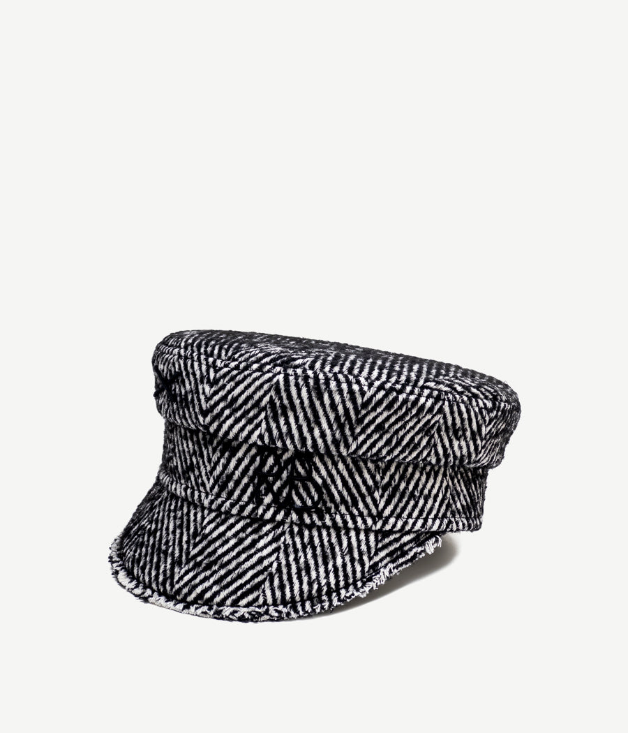 Hats, ruslan baginskiy Herringbone-wool Baker Boy Cap FW23-24 KPC033-WP-YO-BHR-WRB-XXS