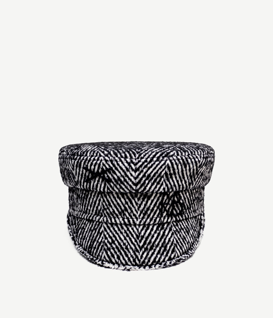 Hats, ruslan baginskiy Herringbone-wool Baker Boy Cap FW23-24 KPC033-WP-YO-BHR-WRB-XXS