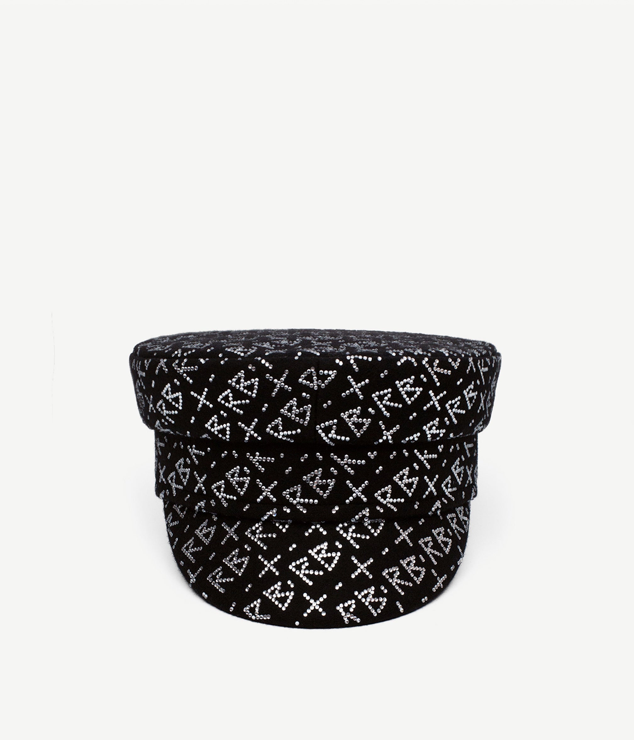 Crystal-embellished Baker Boy Cap • Ruslan Baginskiy Hats
