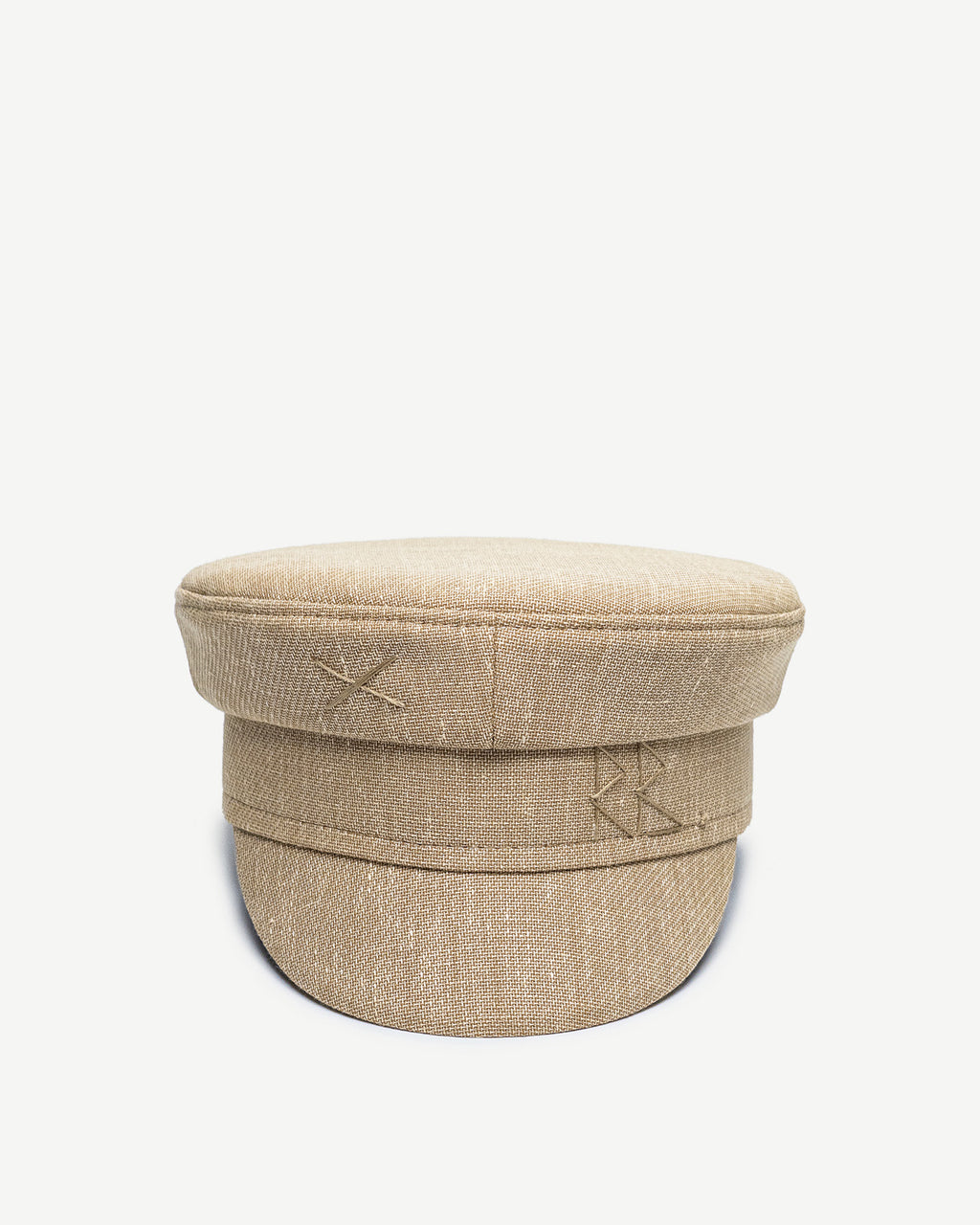 NWT Ruslan Baginskiy Camel Wool Baker Boy Cap size Large Ruslan Baginskiy Monogram-embellished Fringed Baker Boy Cap  main image 2