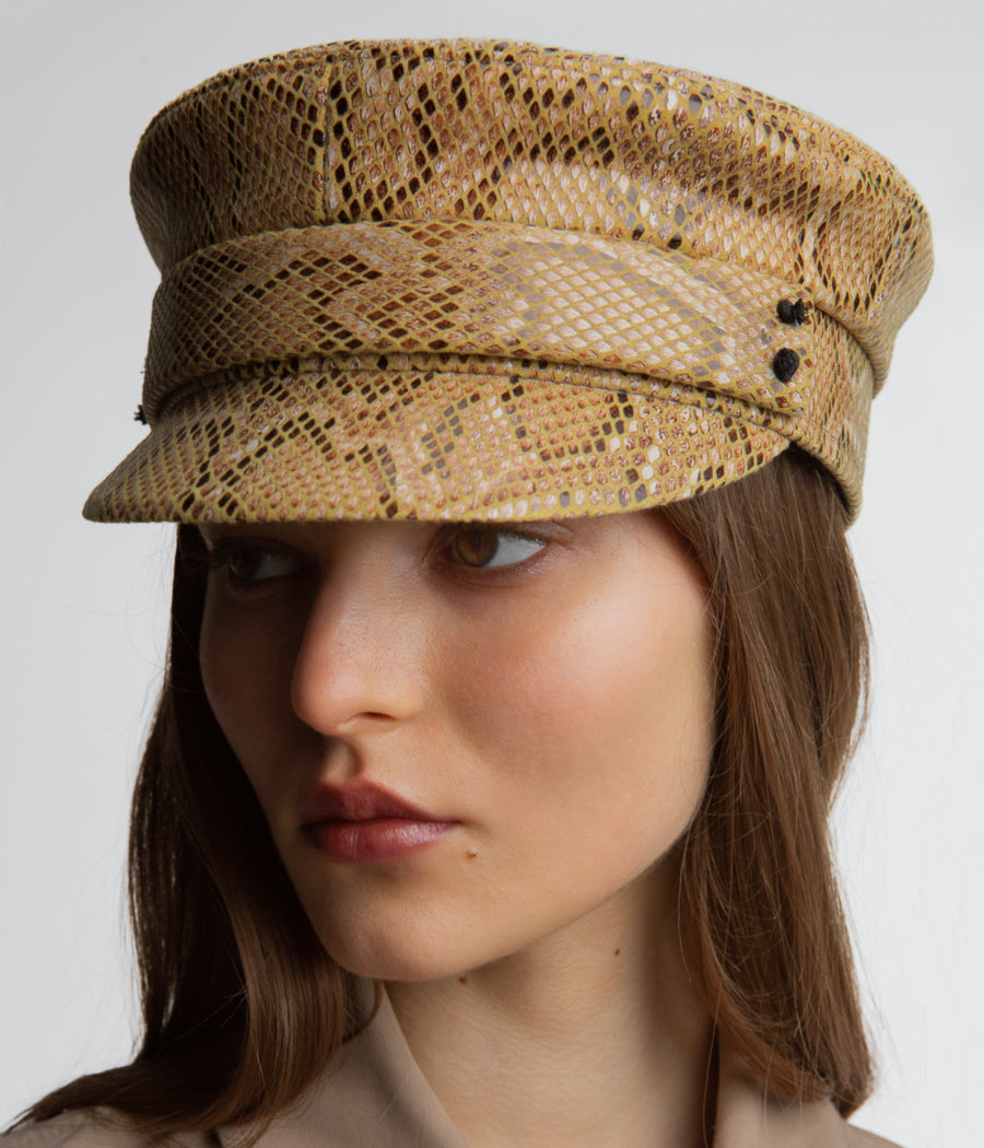 ruslan baginskiy Snake-print Baker Boy Cap FW23-24 KPC037-P-BLT-SNK-XXS