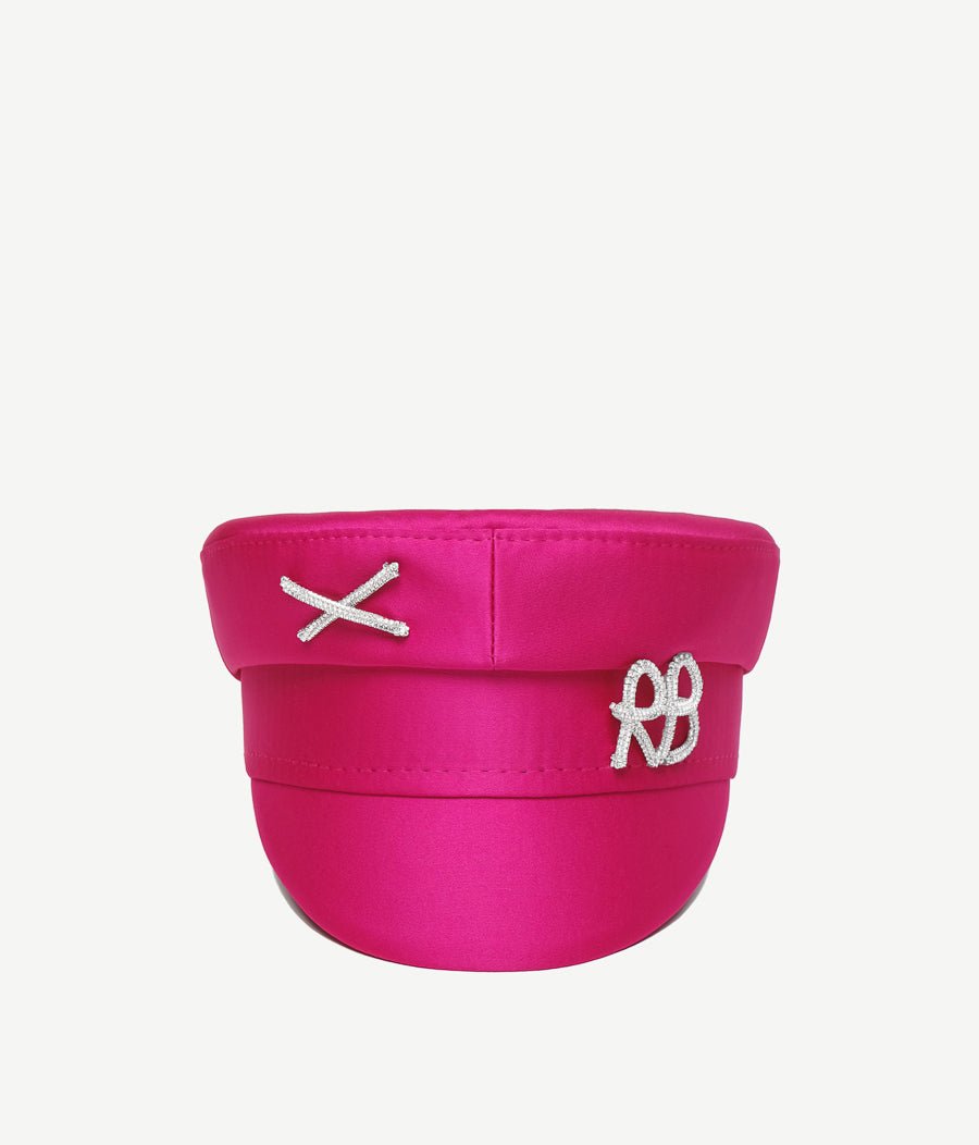 Crystal-Embellished Baker Boy Cap • Ruslan Baginskiy Hats