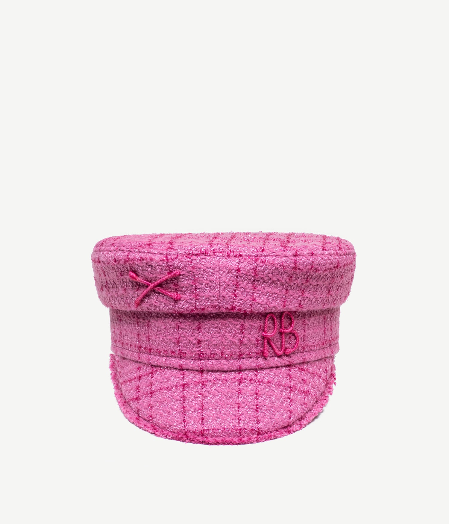 ハット RUSLAN BAGINSKIY FW22 'Baker Boy hat (KPC1038PDMD PINK) Crystal-embellished Satin Baker Boy Cap • Ruslan Baginskiy