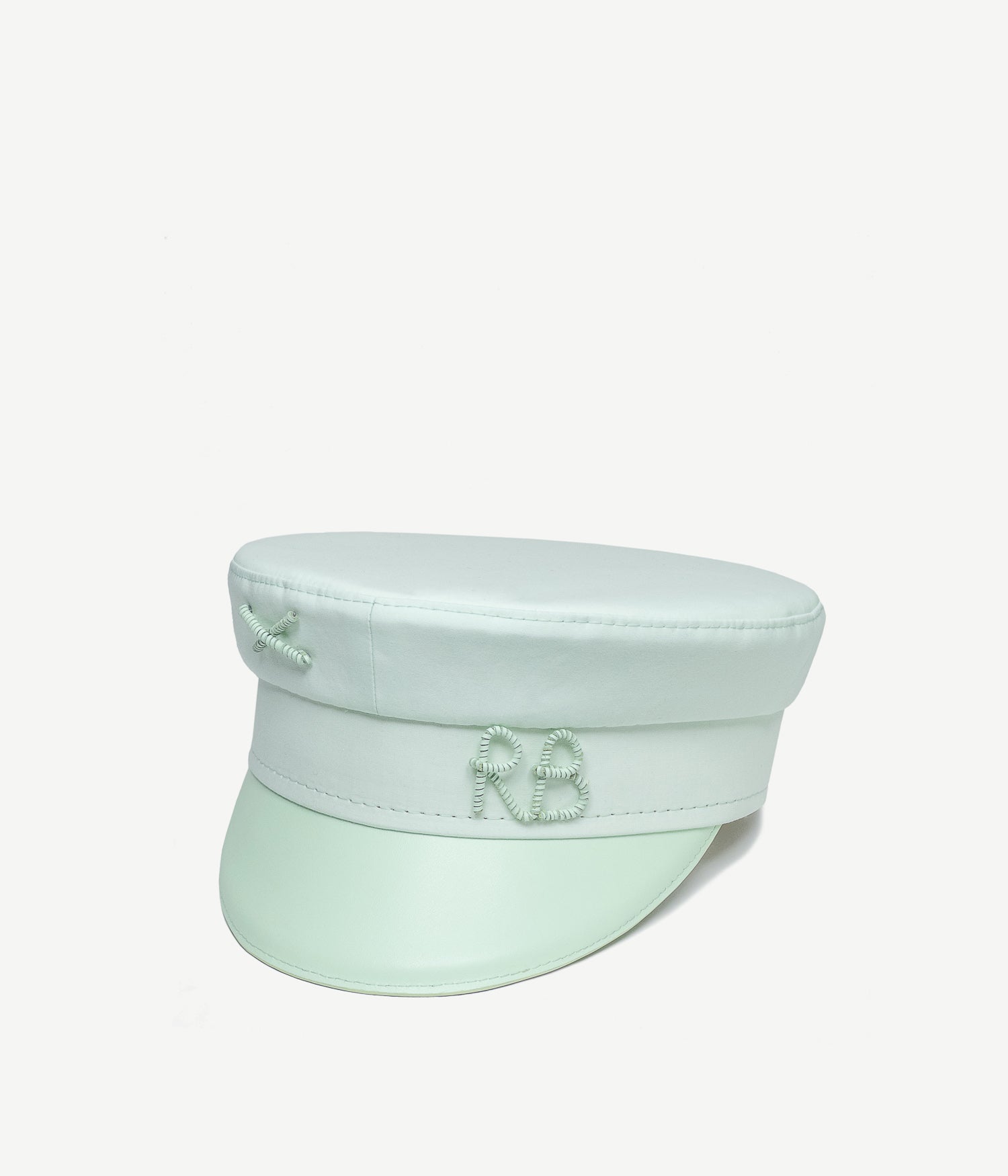 Monogram-embellished Cotton Baker Boy Cap with Leather Visor