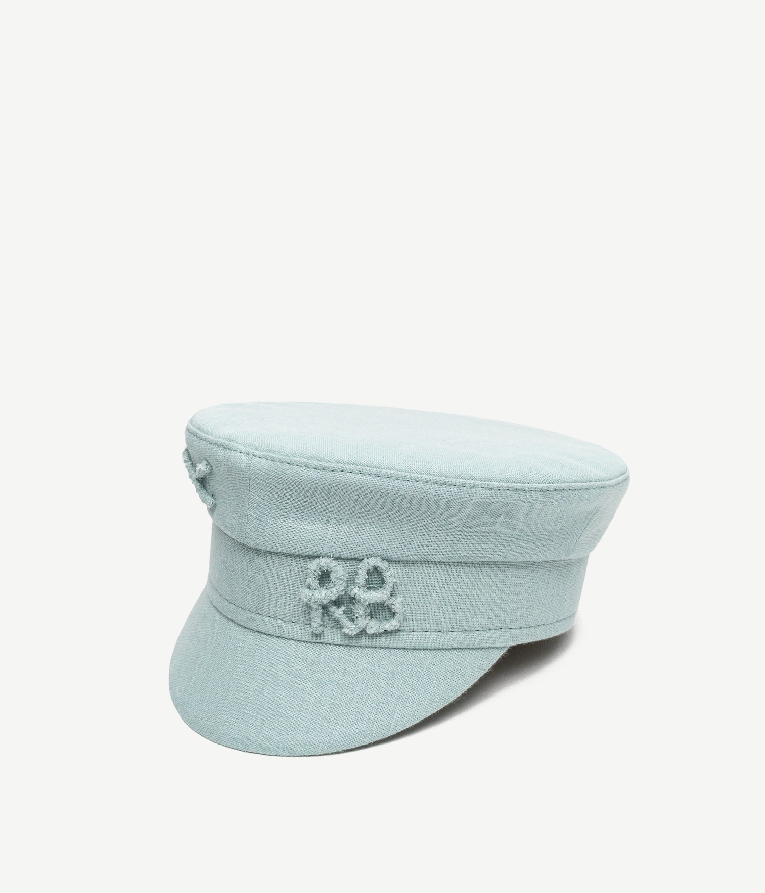 Monogram-embellished Linen Baker Boy Cap