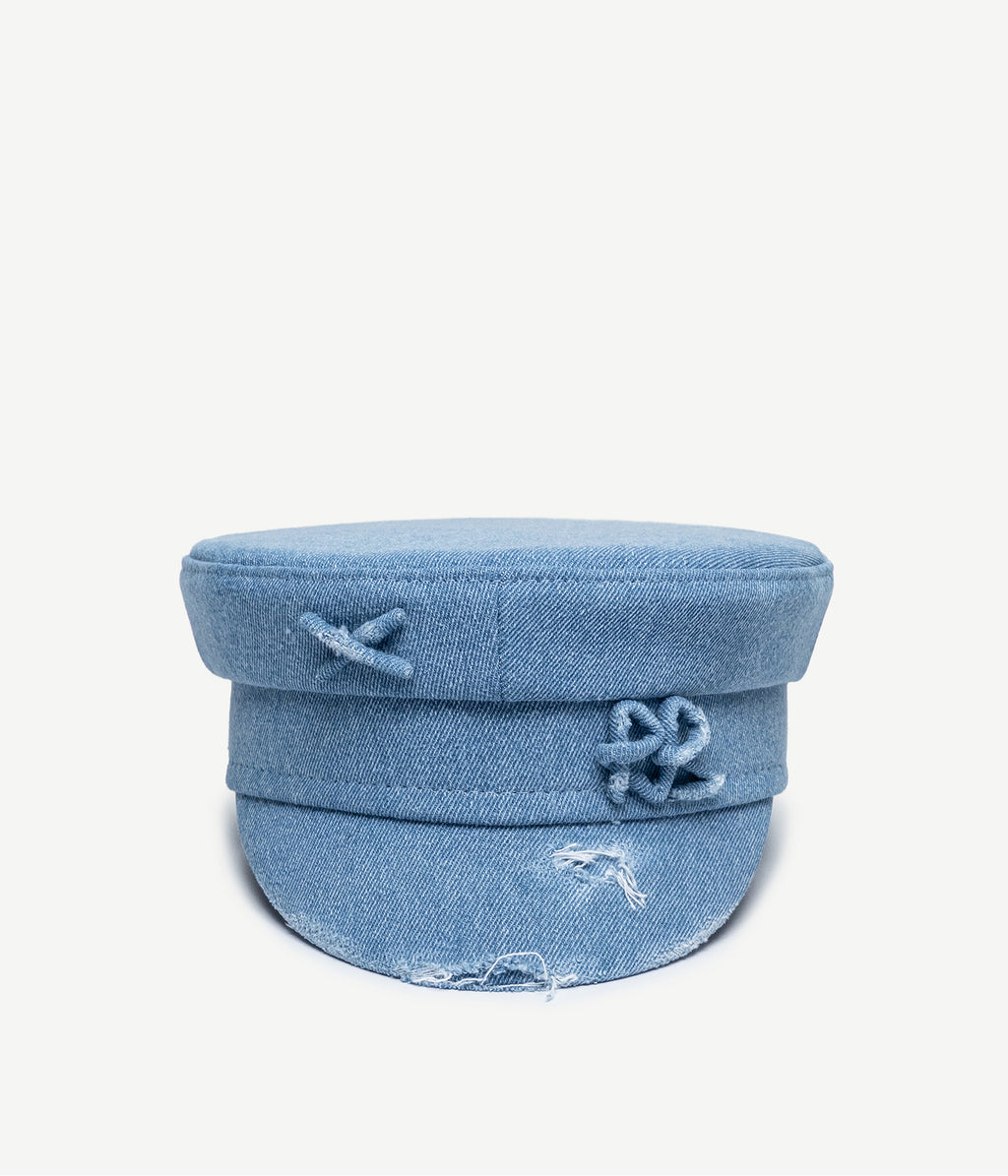 Ruslan Baginskiy Baker Boy Cap Dark Navy Blue Large Pierced Baker Boy Cap • Ruslan Baginskiy Hats & Accessories  main image 4