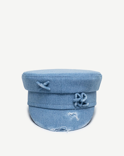 Distressed Denim Baker Boy Cap • Ruslan Baginskiy Hats  display picture 3