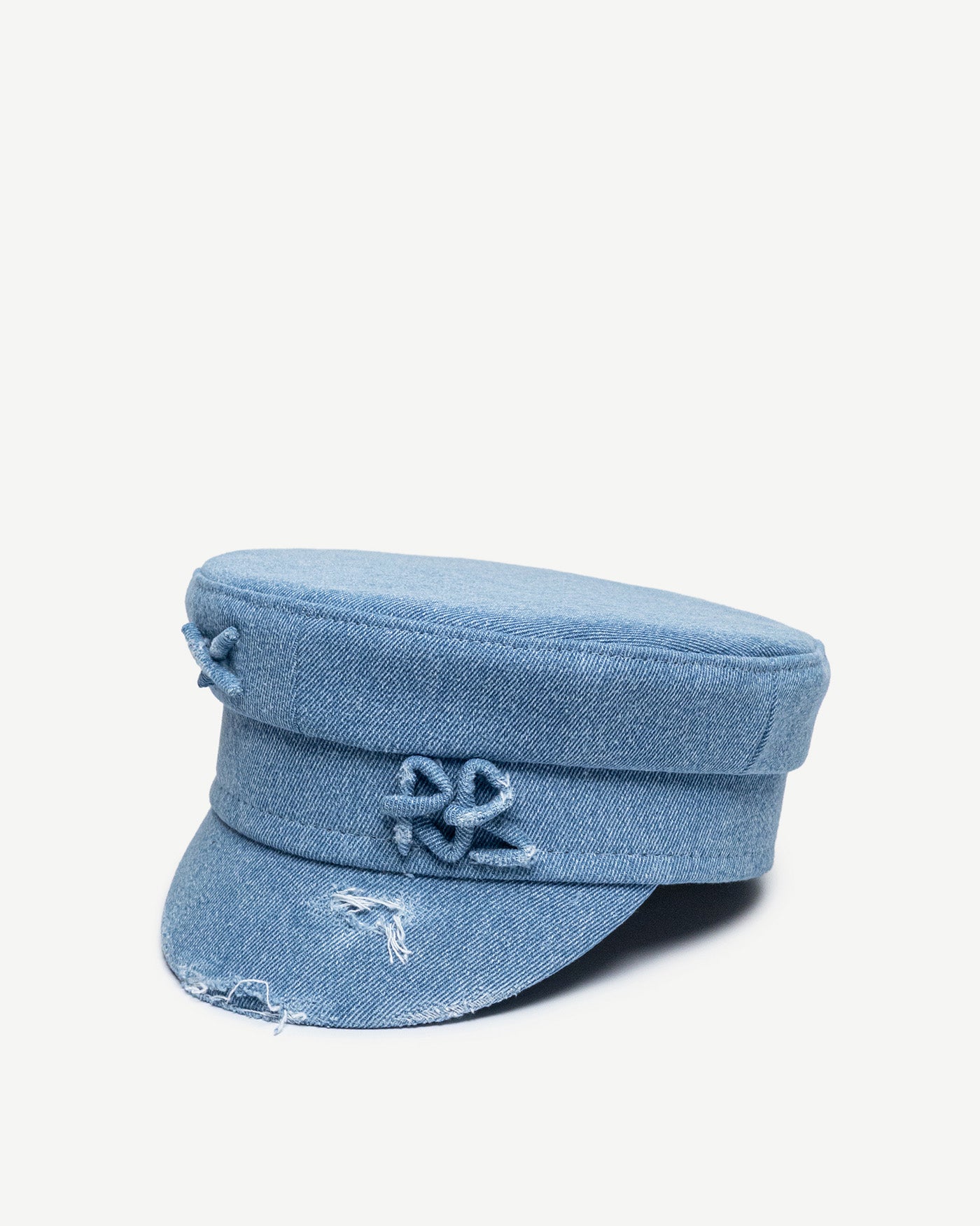 Photo, Baker Boy Cap, Distressed Denim Baker Boy Cap