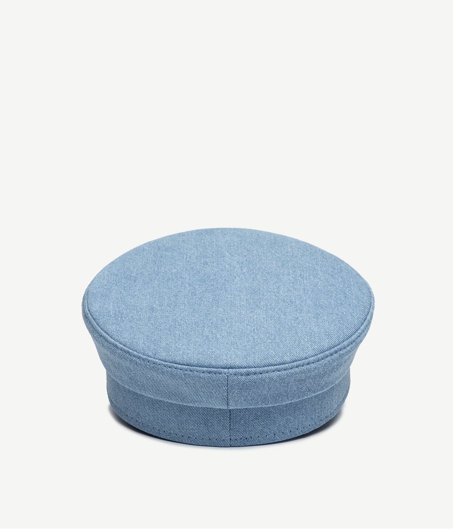 Denim Baker Boy Cap with Gold-Tone Logo-plaque