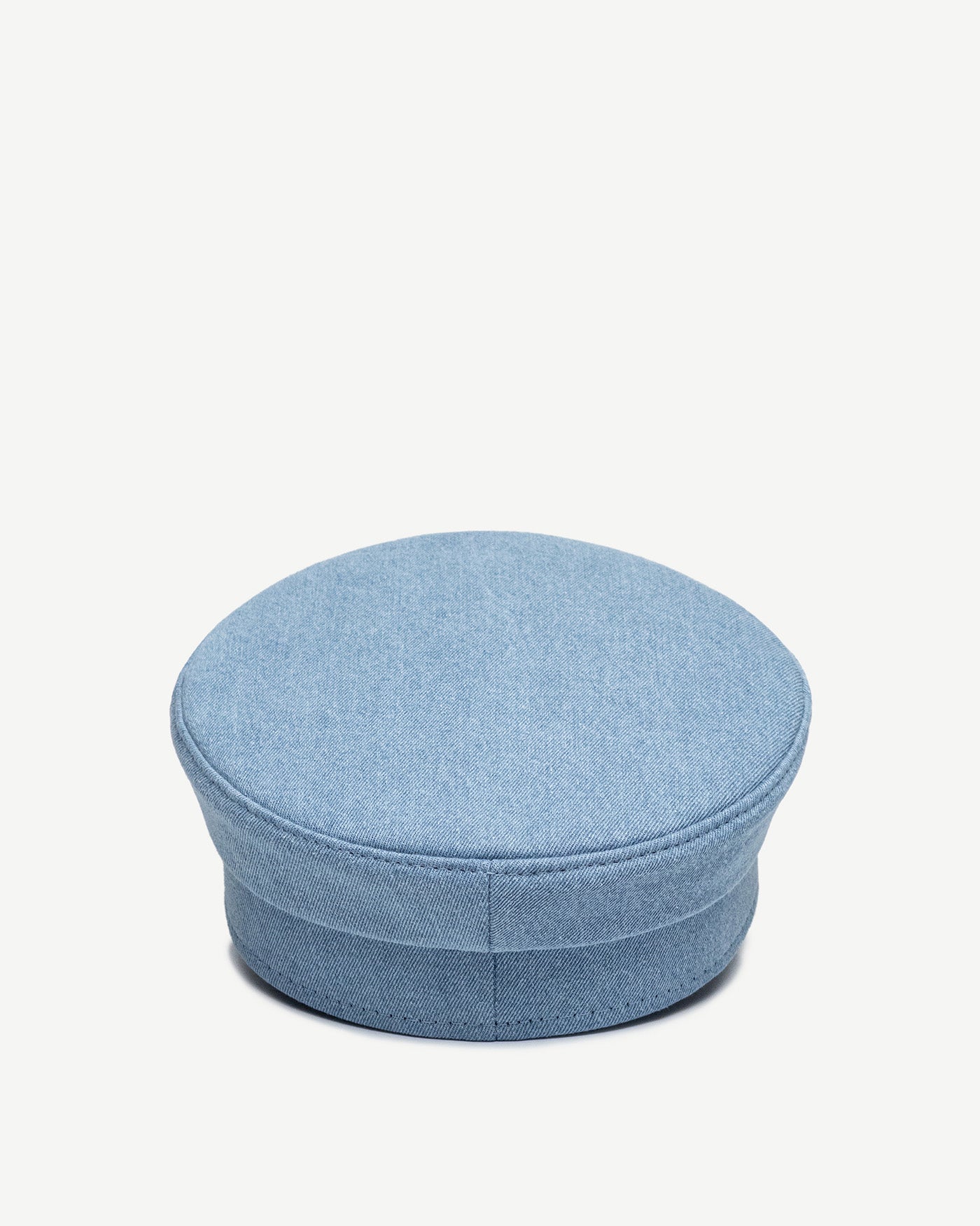 Denim Baker Boy Cap with Gold-Tone Logo-plaque