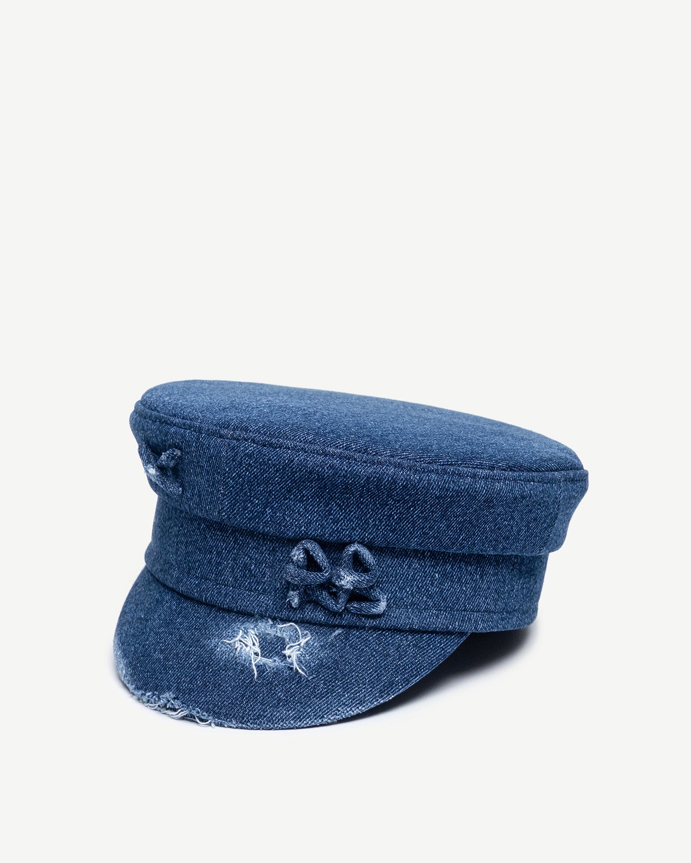 Baker Boy Cap, Distressed Denim Baker Boy Cap