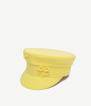 Monogram-embellished Linen Baker Boy Cap