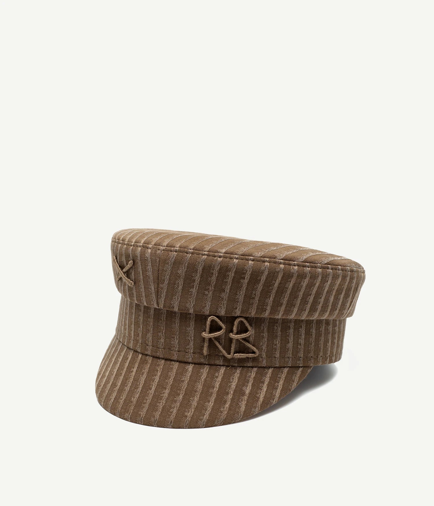 Logo-embellished Stripe-Pattern Baker Boy Cap