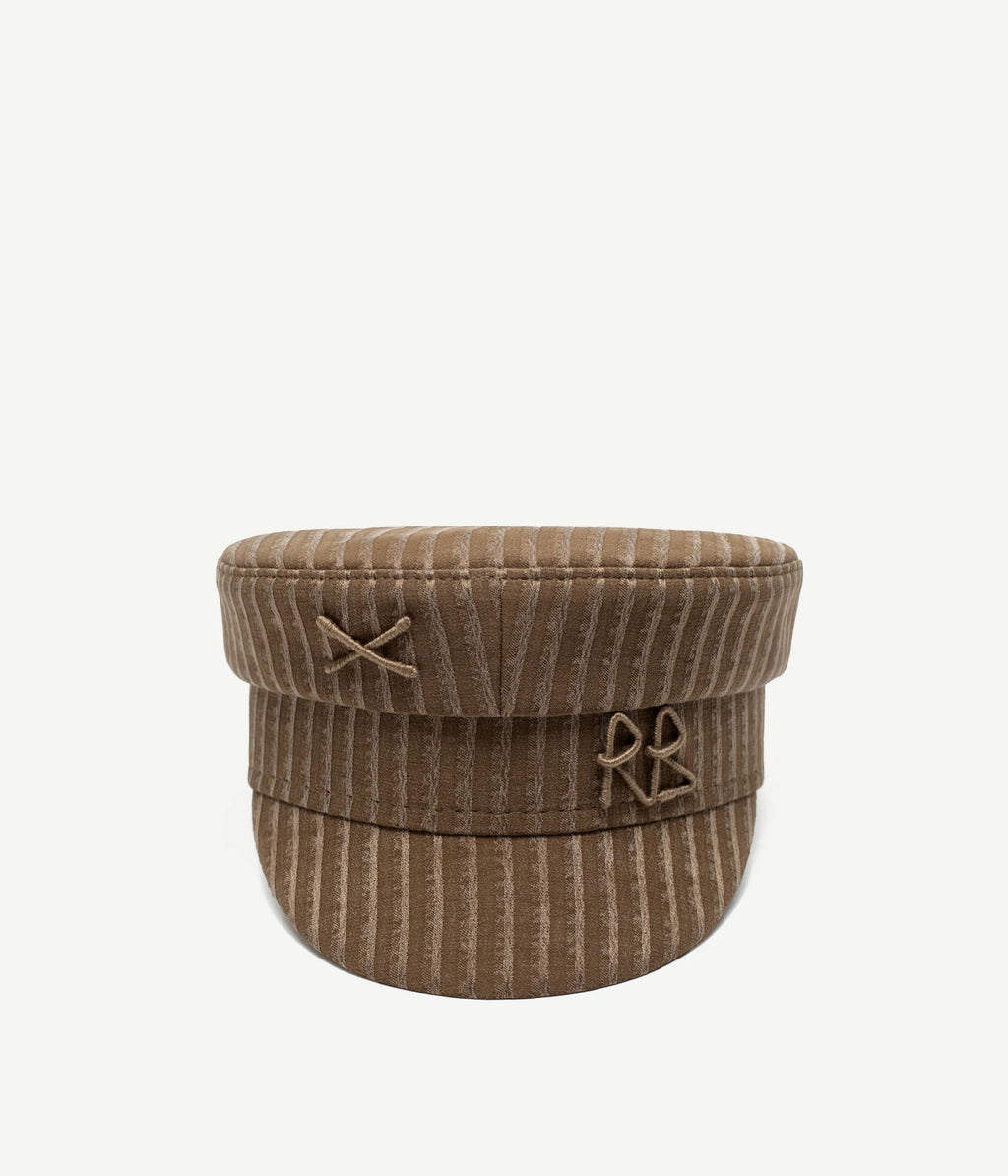 ハット RUSLAN BAGINSKIY FW25 'Baker Boy' hat (KPC09 BROWN) Faux-Leather Belted Baker Boy Cap • Ruslan Baginskiy Hats