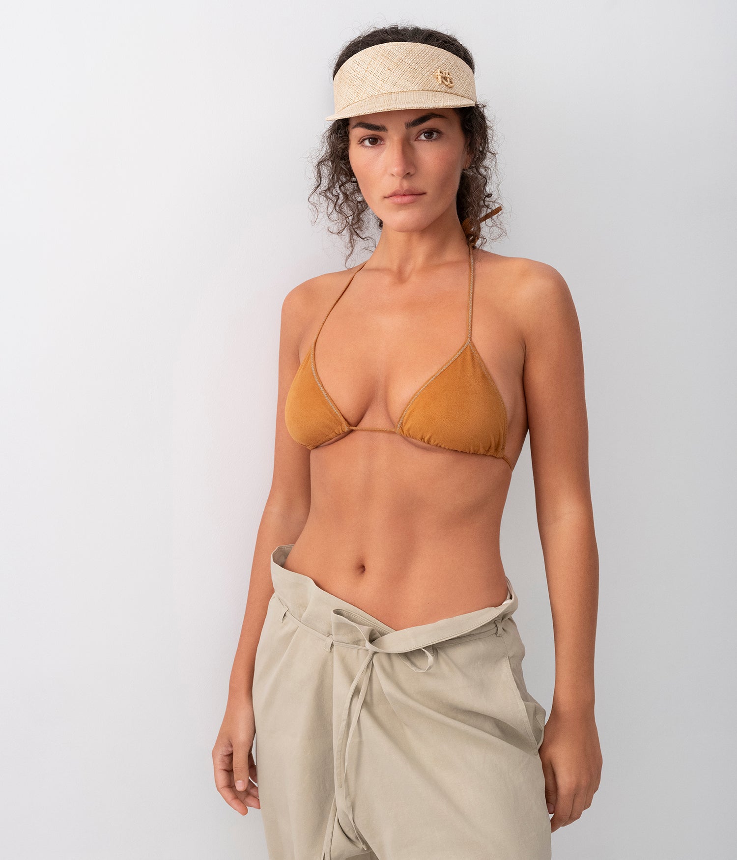 Козирок / Scarf Visor, Monogram-embellished Straw Visor