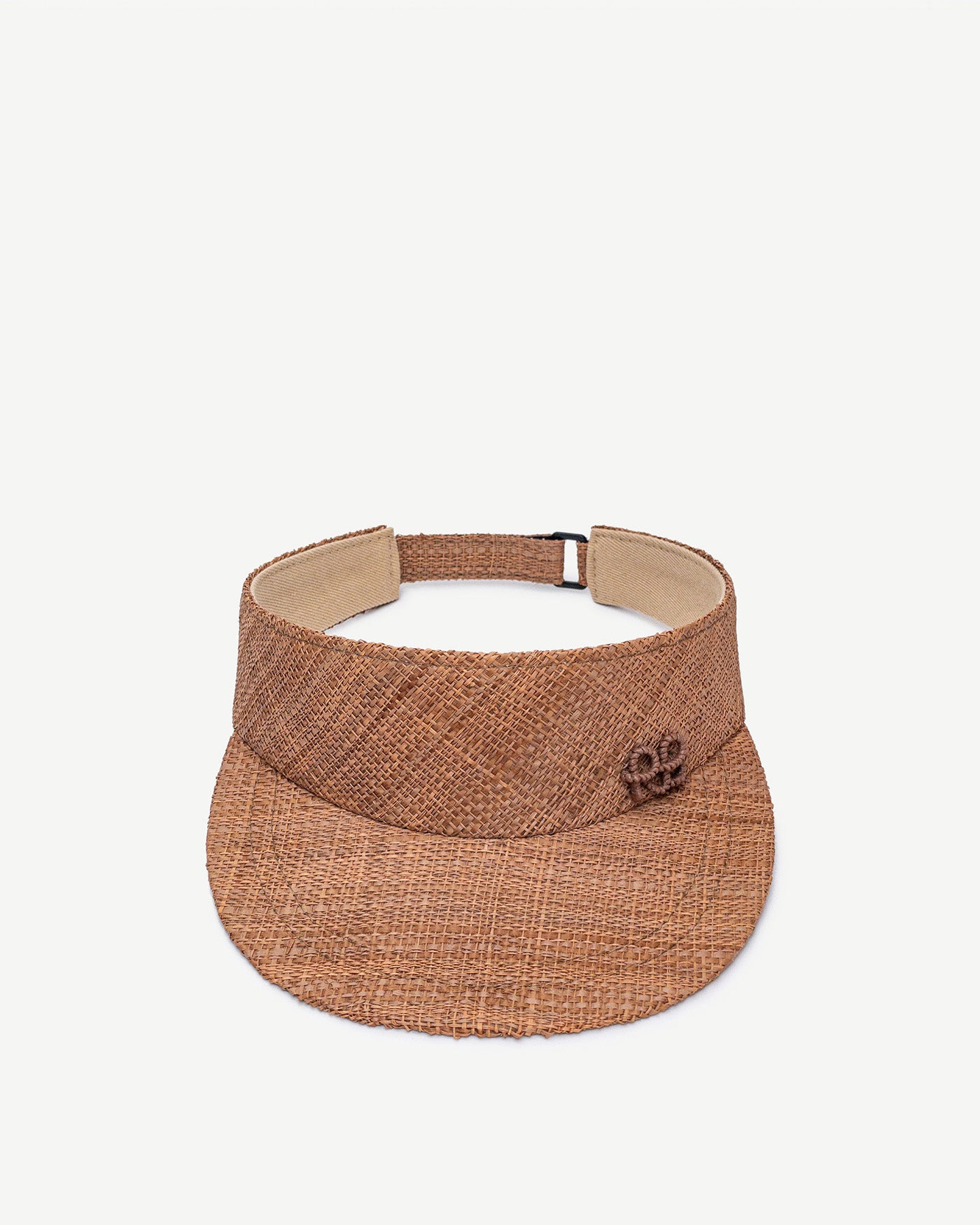Monogram-embellished Straw Visor
