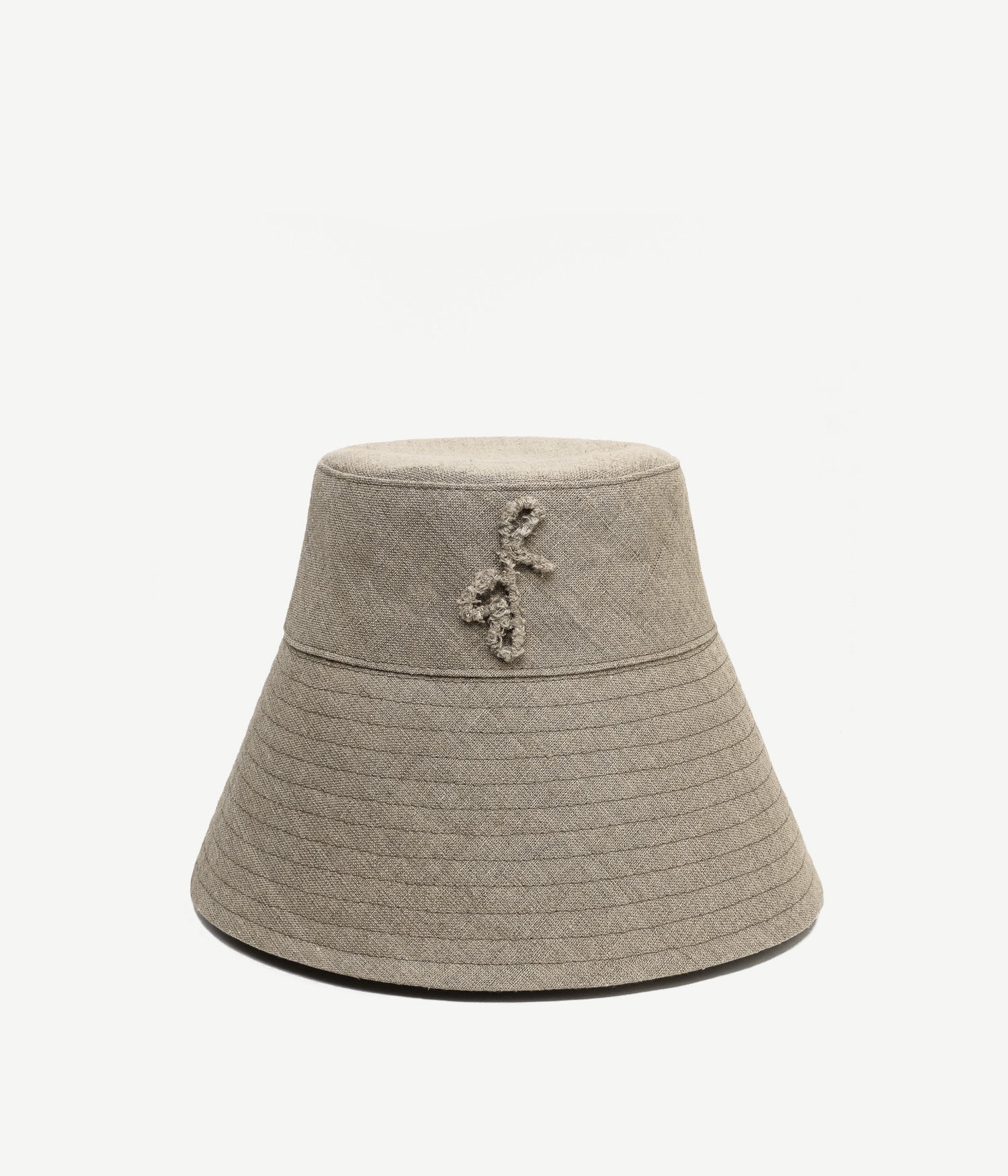 Summer Sale 2026, Monogram-Embelished Wide-Brimmed Linen Hat